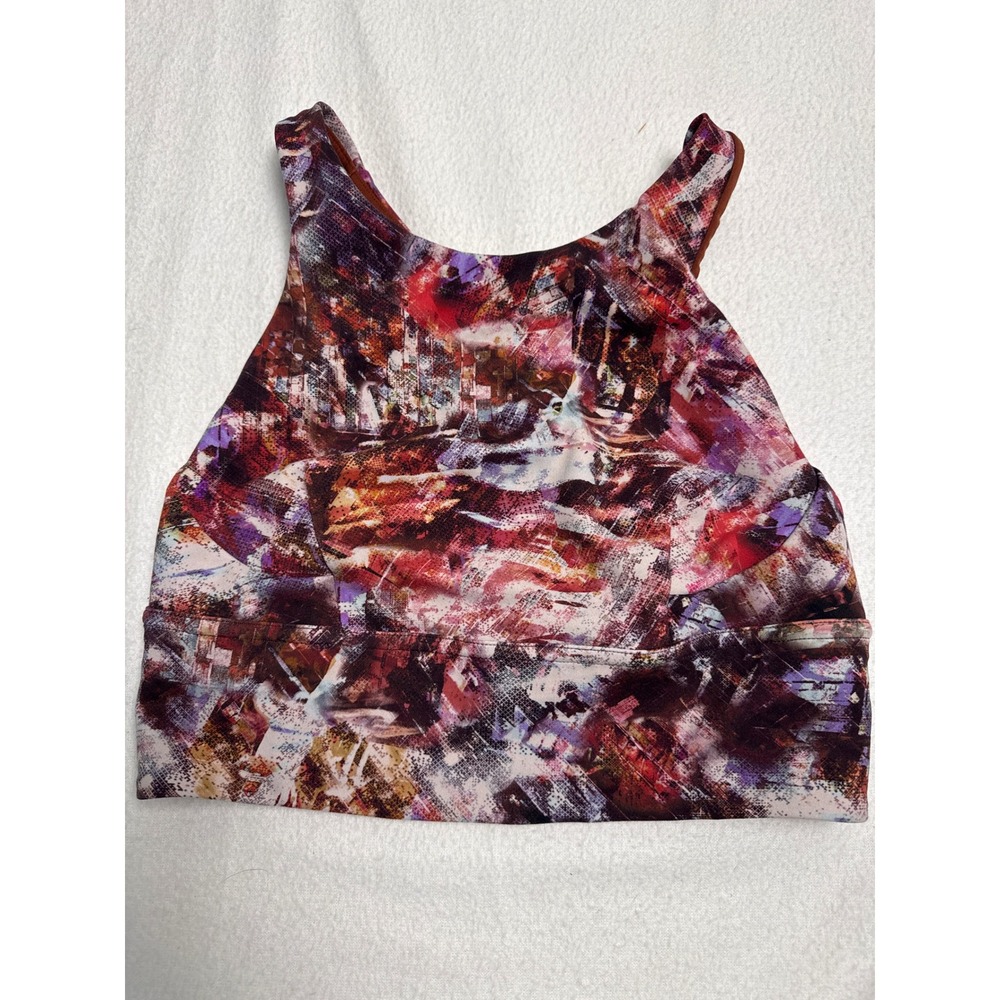 Lululemon Sports Bra High Neck Women 6 Multicolor Abstract  Free to be Serene